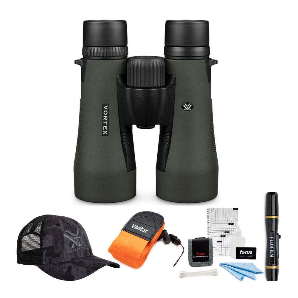 Vortex Diamondback 10x50 Binocular with Vortex Cap and Accessory Bundle