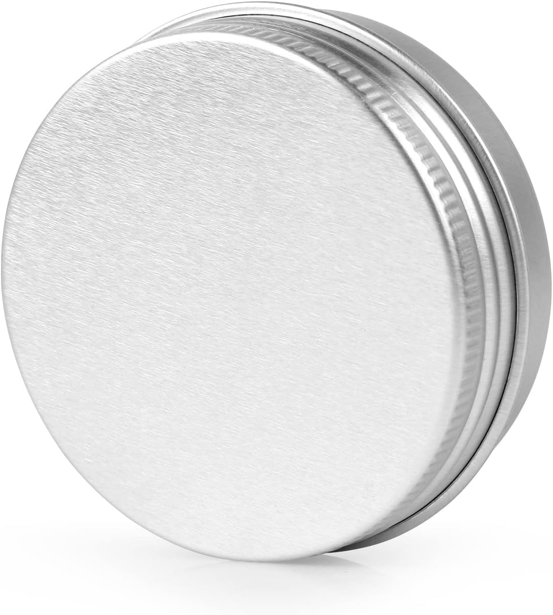 12Pcs Small Tins with Lids 1 Oz Round Threaded Double-sided Travel Aluminum Box