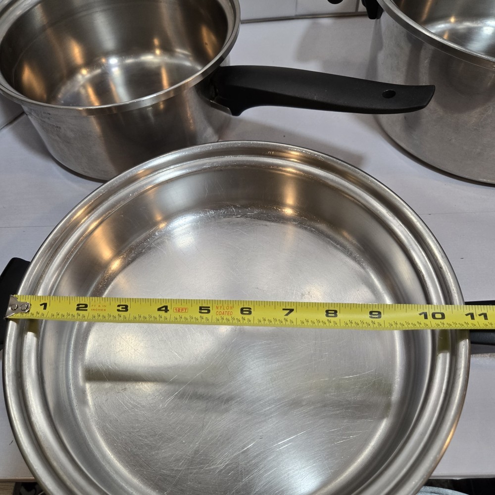 WONDER WARE 6 pc Thermium Multiplex Pots Pans Stainless Waterless Cookware Set *