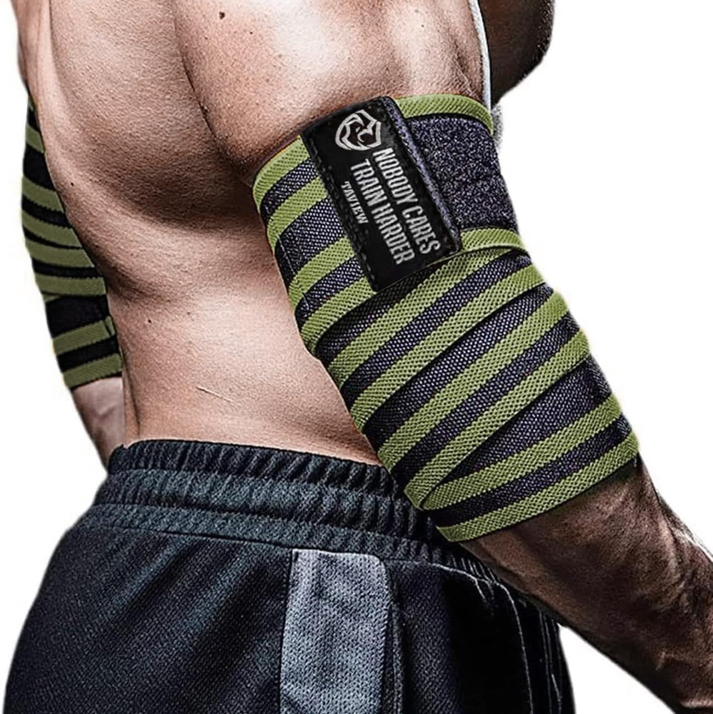 Elbow Wraps for Weightlifting (1 Pair), 47" Elastic Elbow Support & Compression