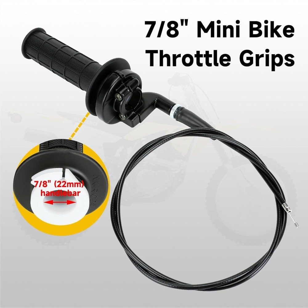 Robust 7/8" Twist Throttle Cable Assembly for Diverse Mini Bike Compatibility