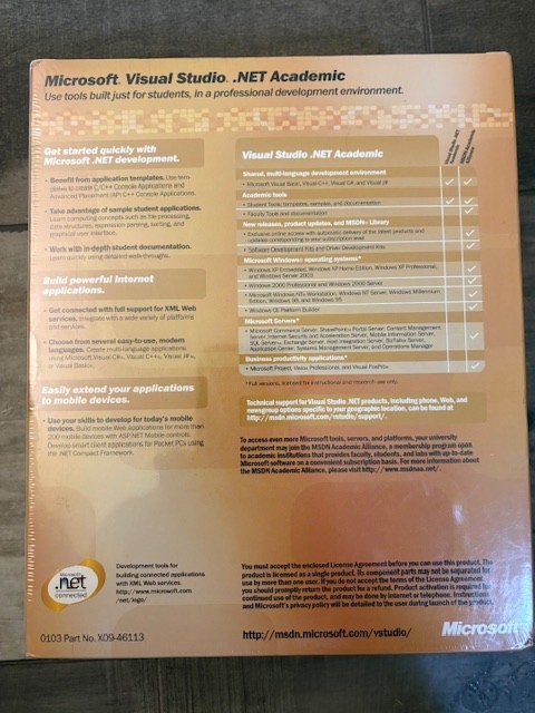 Microsoft Visual Studio.net Academic Version 2003 NiB
