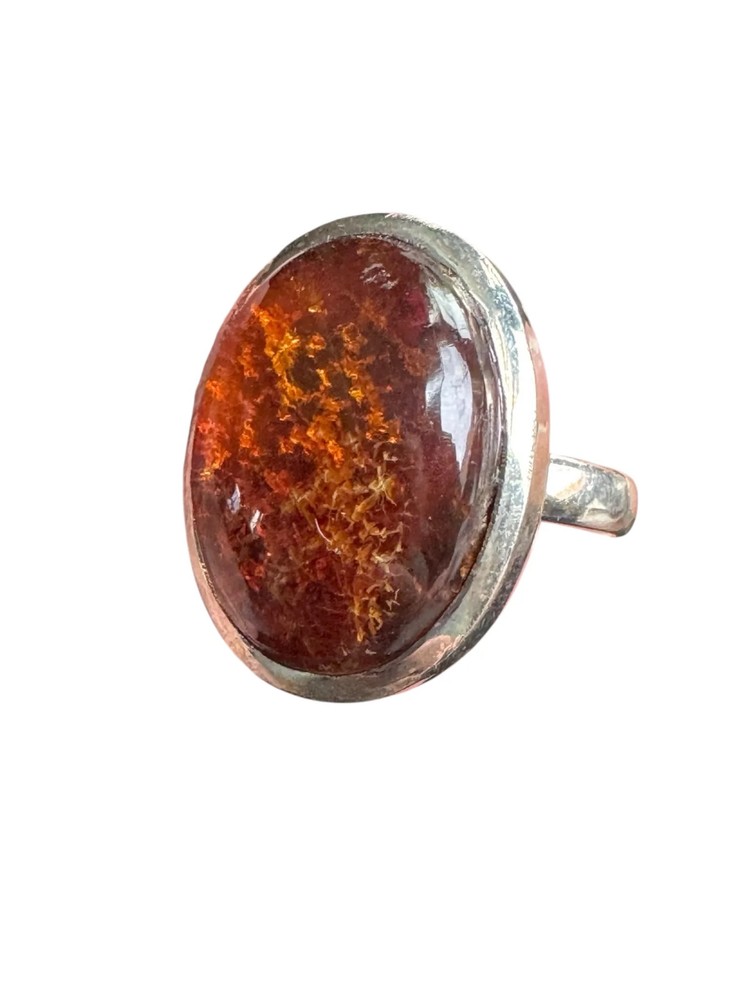 Baltic Amber Solid 925 Sterling Silver Ring 7.5