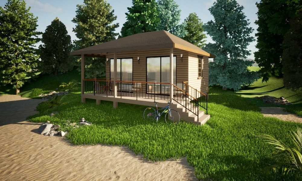 Modern Tiny House Plan with Quality 3D Images & PDF Blueprint Plans