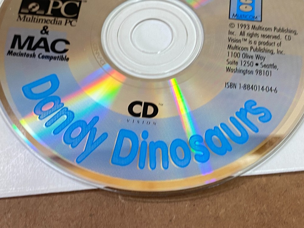 Dandy Dinosaur Max The Dragon CD Storybook 1993 PC Computer Program Software MAC