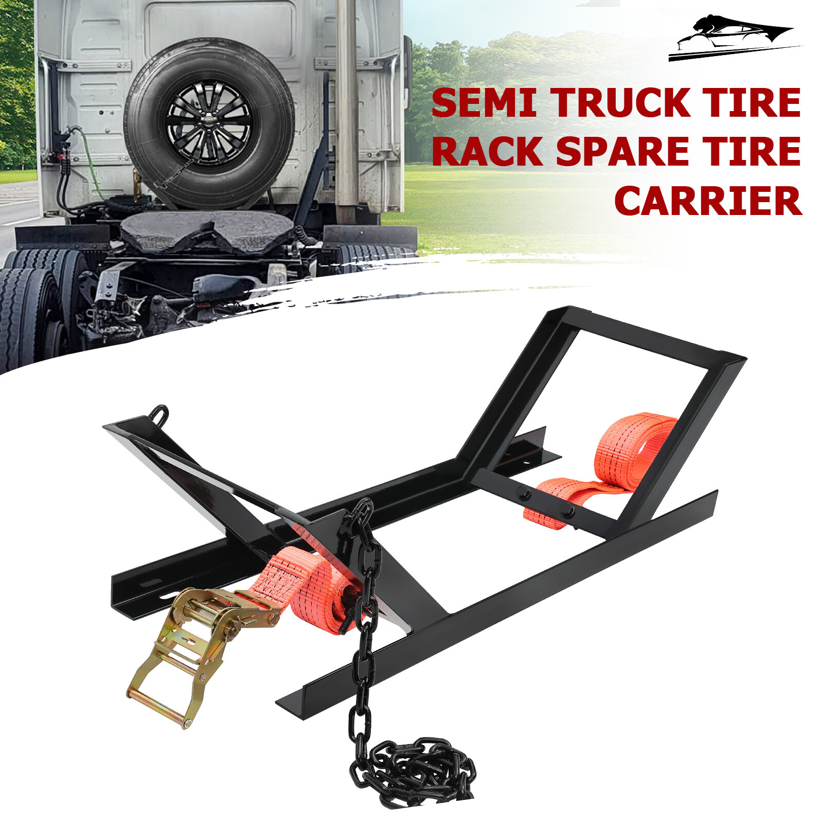 Upgate Adjustable Semi Truck Tire Rack Spare Tire Carrier Tire Mount Tire Holder