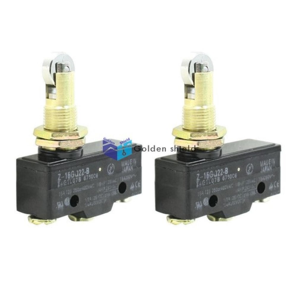 Z-15GQ22-B 2 Pcs 3 Screw Terminals Panel Mount Roller Plunger BasicLimitSwitch