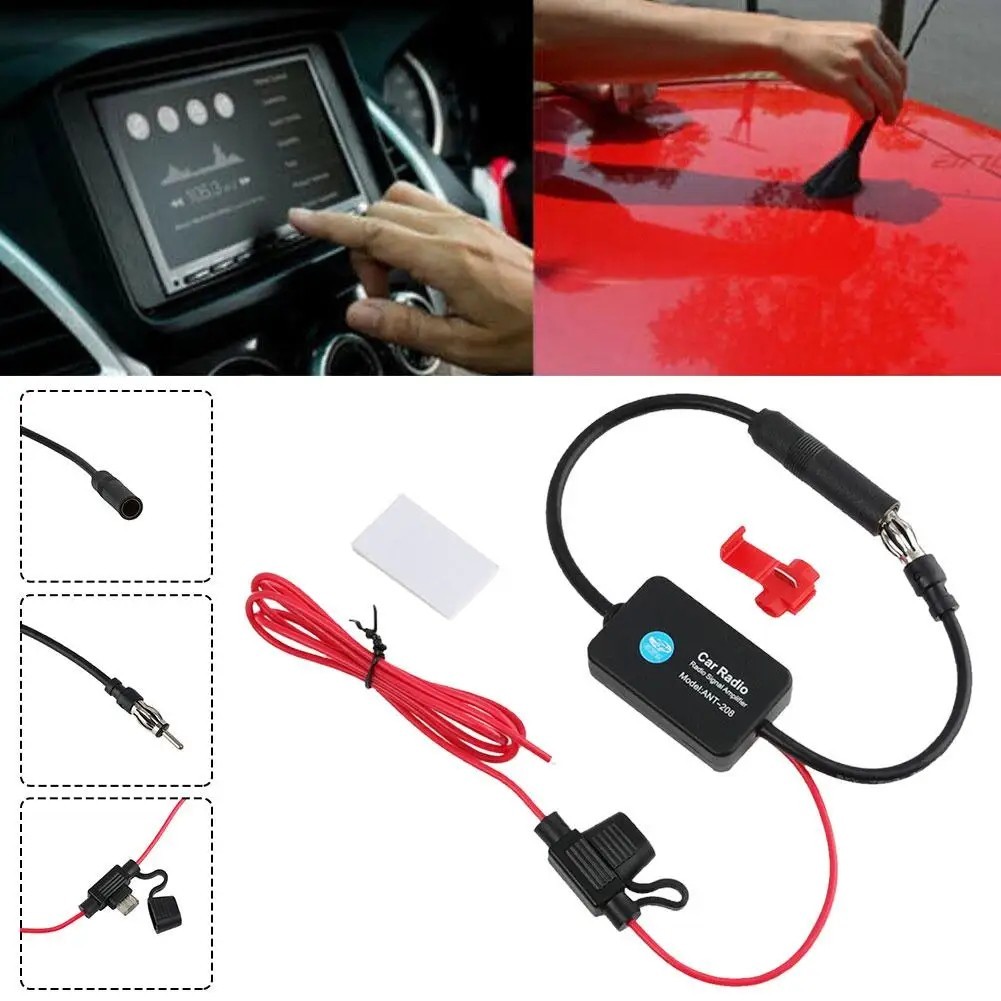 Car Auto Stereo FM & AM Radio Signal Antenna Aerial Signal Amp Amplifier Booster