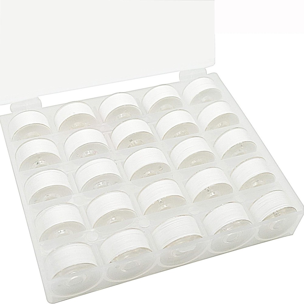 Soft Touch 25pcs Size A Prewound Bobbin Thread for Easy Sewing & Embroidery