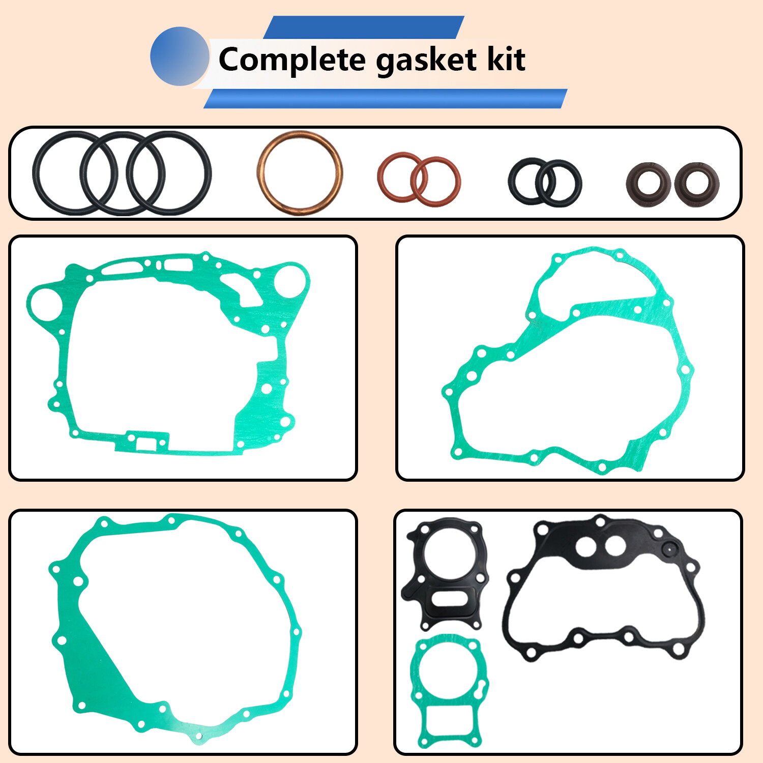 Cylinder Piston Gasket Top End Rebuild Kit for Honda Recon 250 TRX250 1997-2024