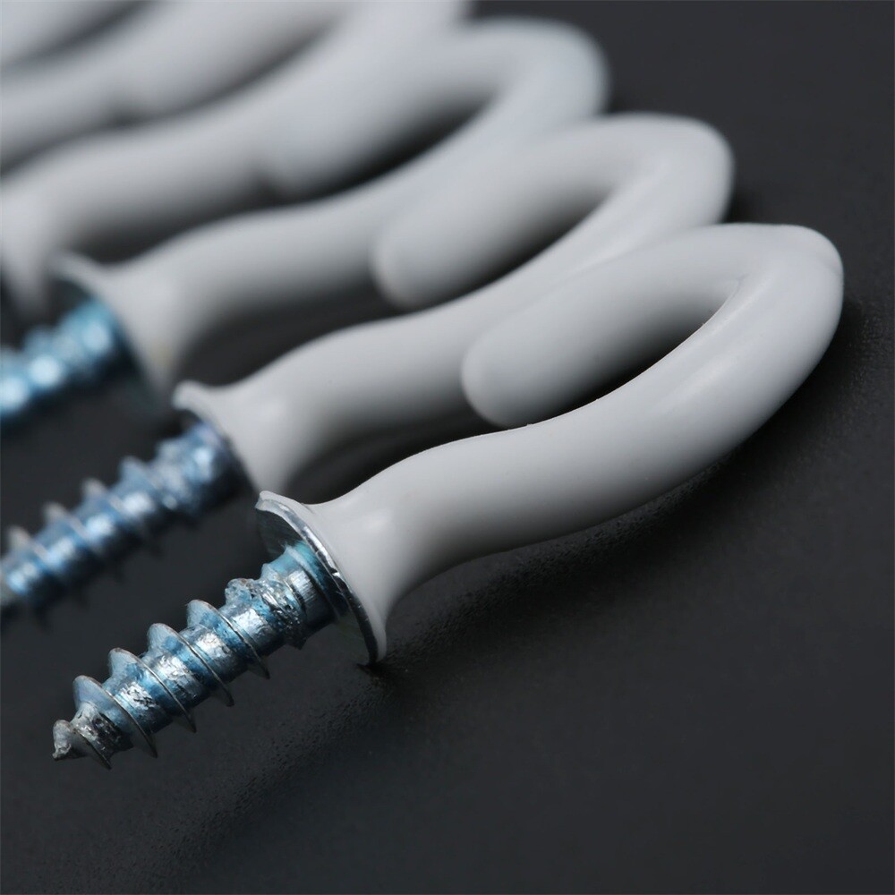 100Pcs/lot 0.94" Strong Sharp Vinyl Coated Ceiling Hooks Space-saving Hardware