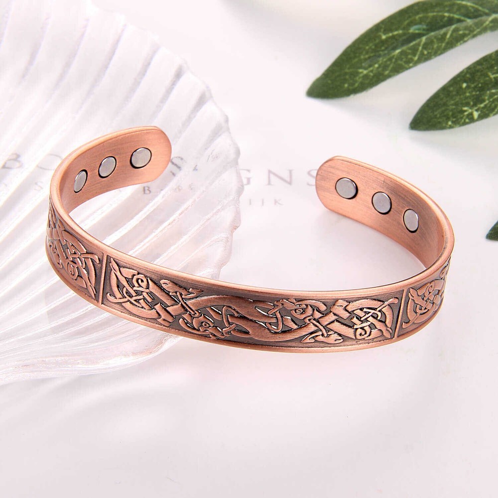 Viking Magnetic Therapy Pure Solid Copper Adjustable Bracelet