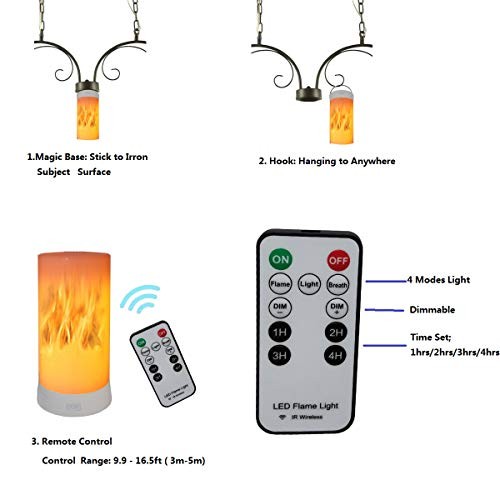 Led Flame Effect Lantern Light Usb Rechargeable Flameless Candle 4 Modes 1 Pack