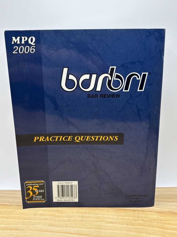 BarBri Bar Review MPQ 2006 Practice Questions Reference Soft Copy Book