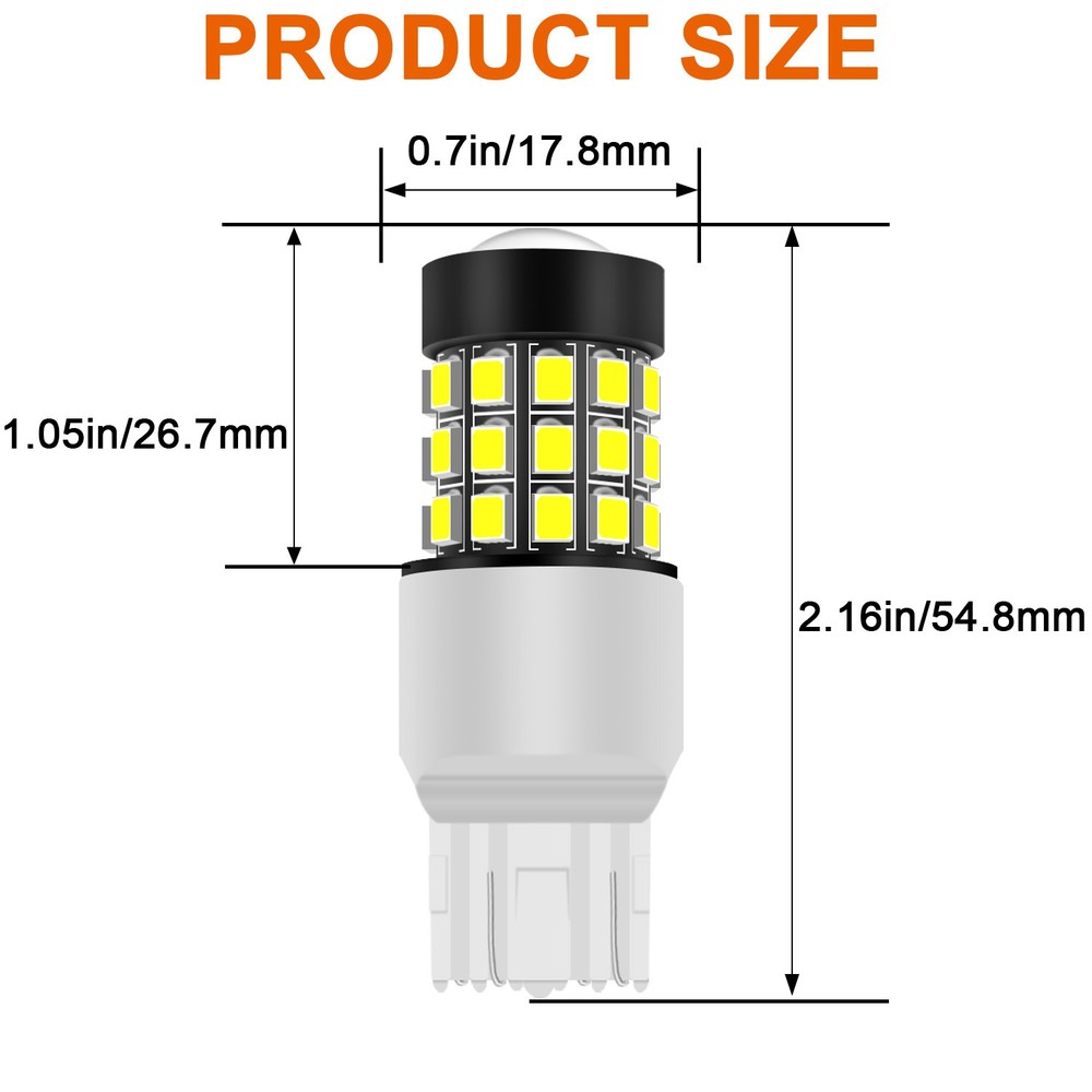 Strobe Flash 7440 7443 7444 LED Backup Reverse Back Up Light Bulbs Bright White
