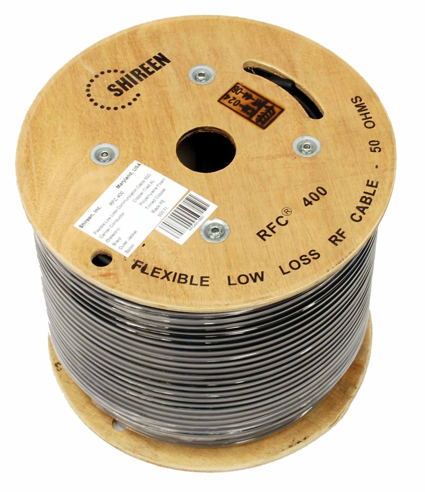 Low Loss Coax Cable 500 ft foot Spool reel Shireen RFC400 substitute for LMR400