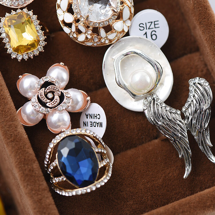 Wholesale 5-100pcs Rings Mixed Rings Bulk Finger Gemstones Crystal Jewelry Lot