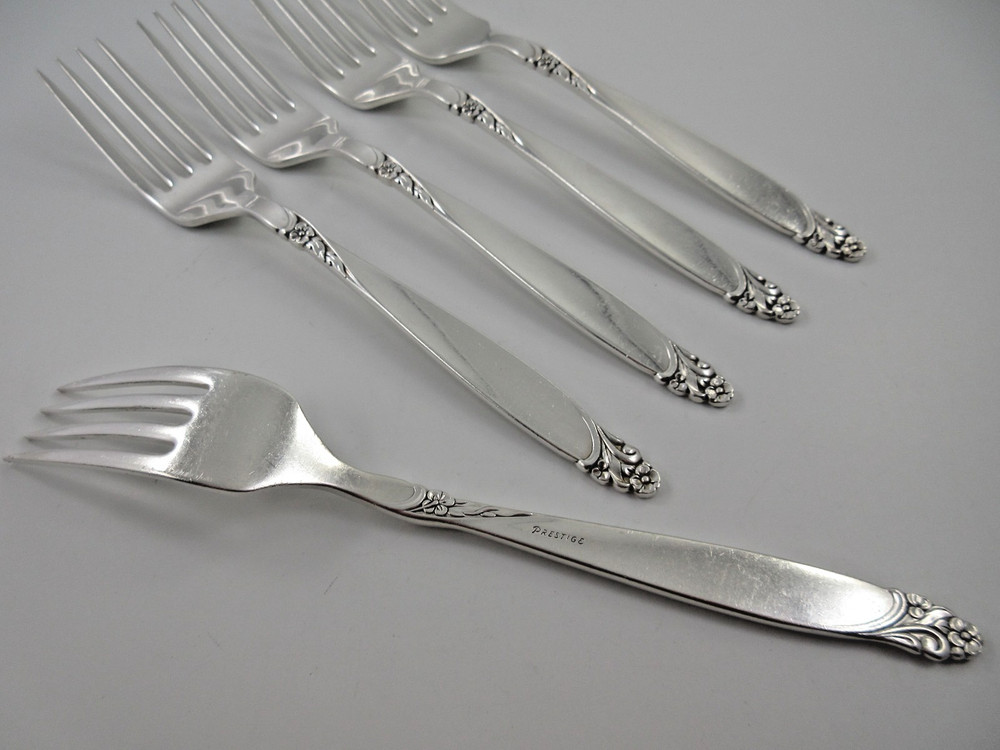 Oneida Prestige FIRELIGHT 5 Dinner Forks Silverplate Flatware