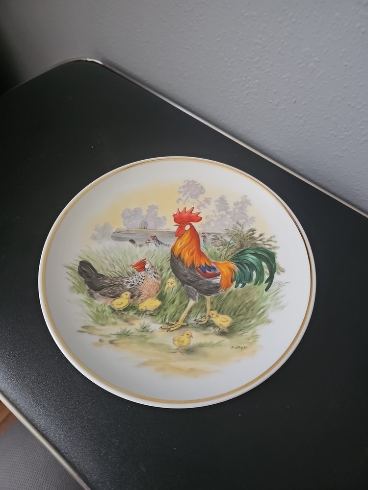 Ceramic Hen Rooster Decorative Plate