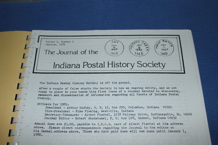 Journal Indiana Postal History Society + Newsletters Many years BlueLakeStamps