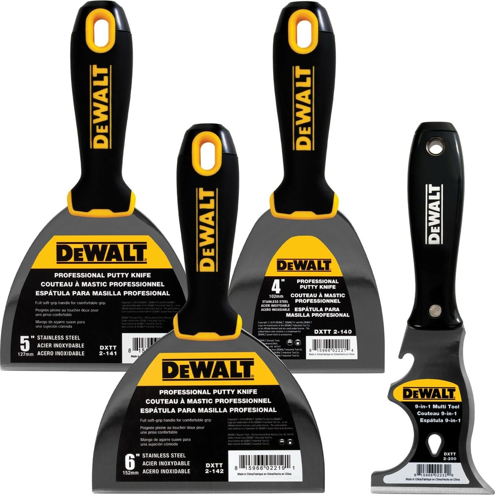 DEWALT Drywall 3pc Stainless Steel Joint Knife Set  + BONUS | DXTT-3-140