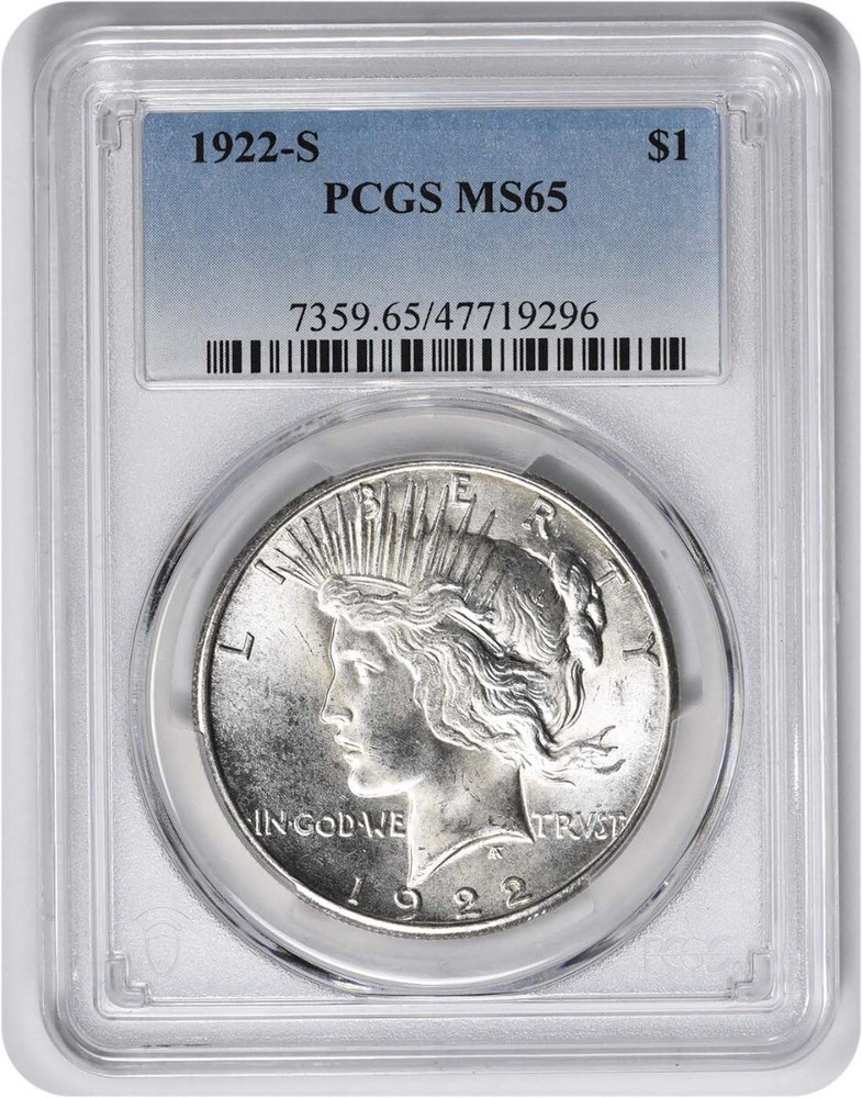 1922-S Peace Silver Dollar MS65 PCGS
