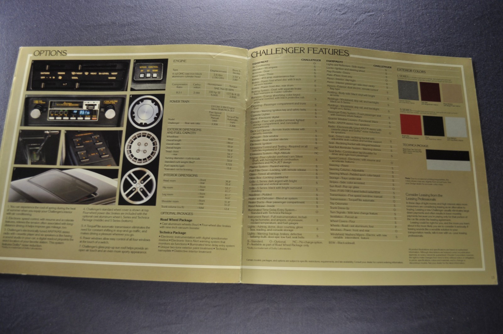 1983 Dodge Challenger Coupe Catalog Brochure Mitsubishi Nice Original 83