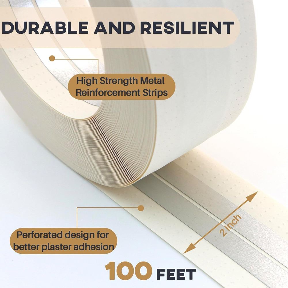 Drywall Corner Tape - 100 Ft Roll Reinforced Drywall Corner Bead, Inside Corn...