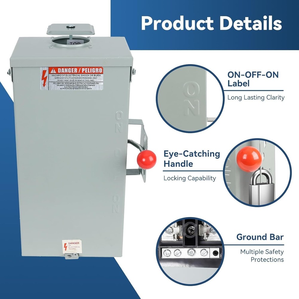 100A Double-Throw Transfer Switch, Rotary Actuator