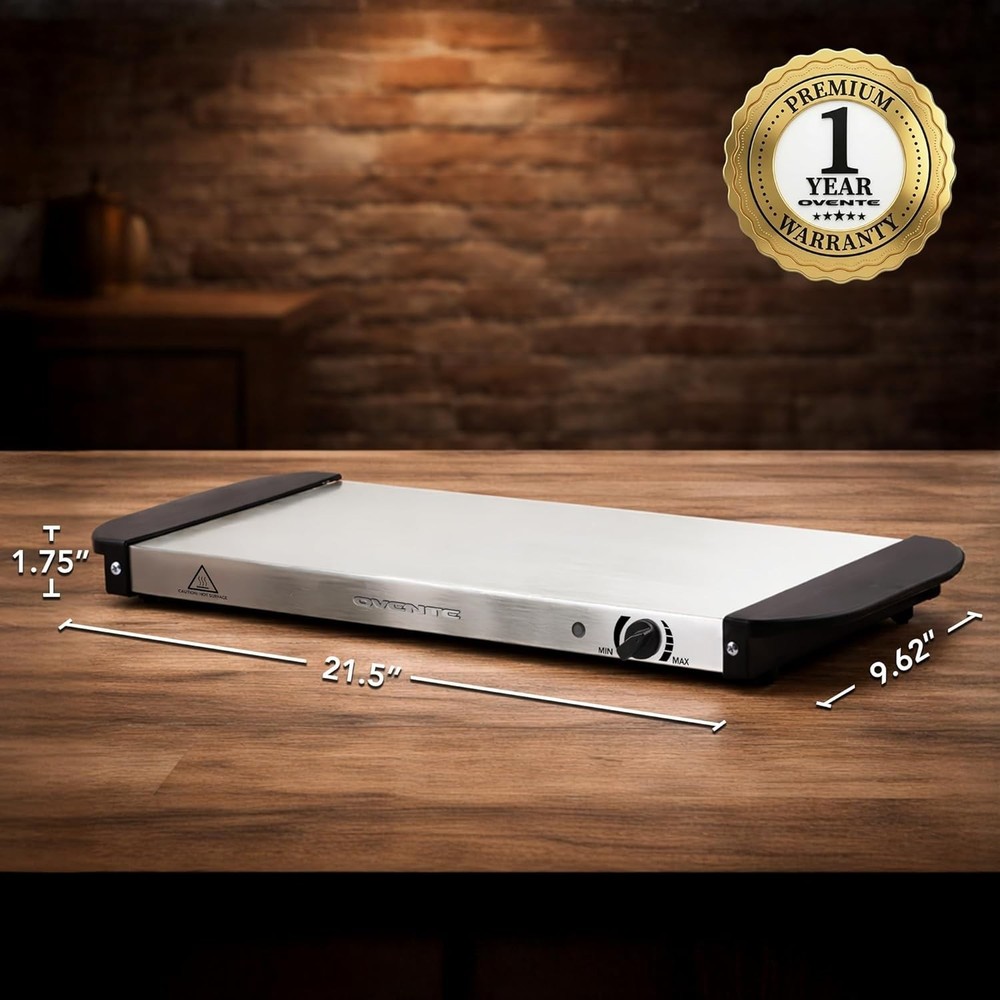 Electric Warming Tray - Adjustable Temperature Control for Buffets & Parties