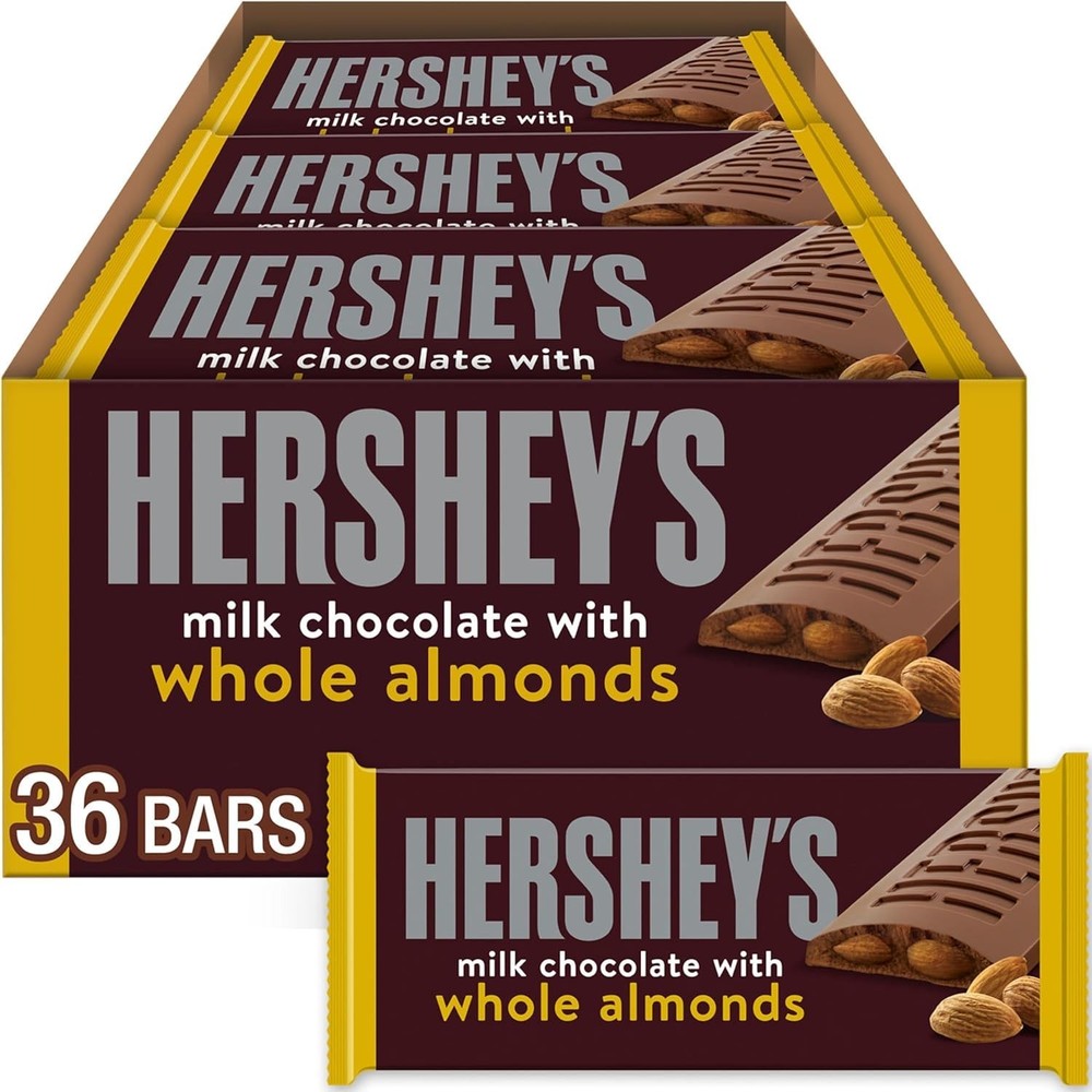 Classic HERSHEY'S Almond Milk Chocolate Bars, 36-Pack
