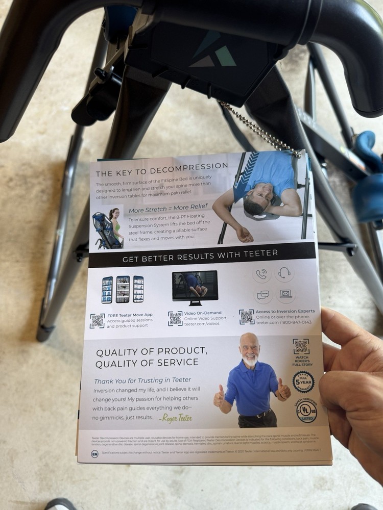 Teeter FitSpine X1 Inversion Table - Grey