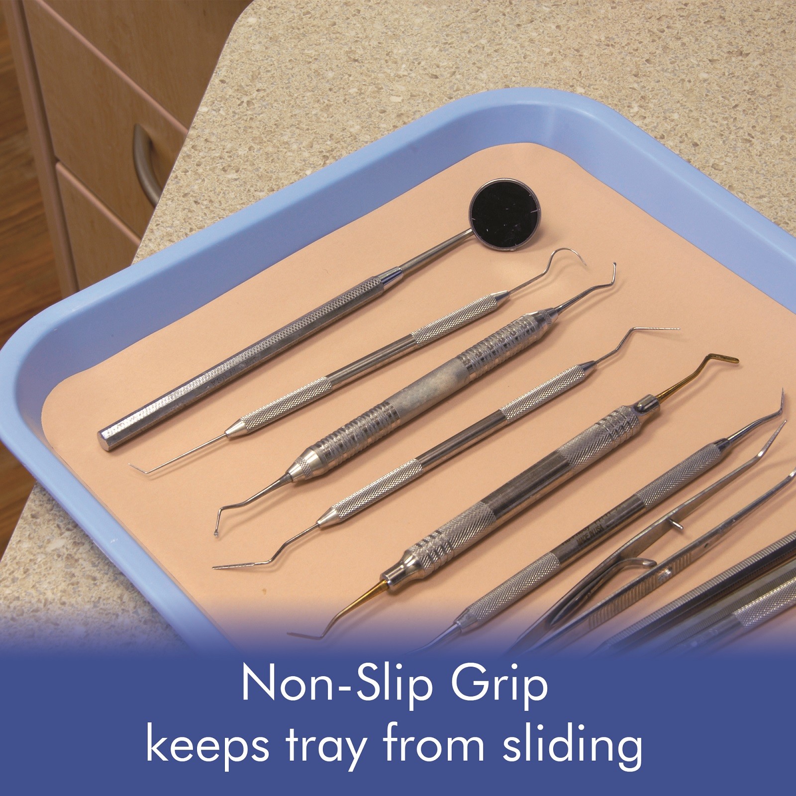 Grey Dental Plastic Instrument Tray, Size B Autoclavable 13.25" x 9.75"