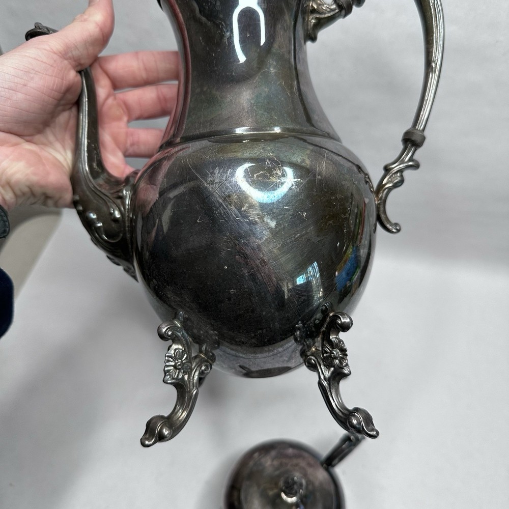 Vintage Sheridan Silverplate on Copper Tea & Coffee Service