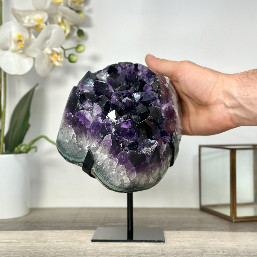 Amethyst Geode Cluster with Large Purple Crystal Points. MWS2698