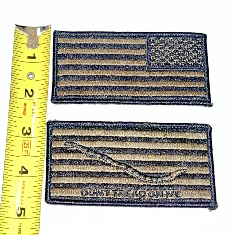 Us Navy Reverse US Flag & Don't Tread On Me Patch Set