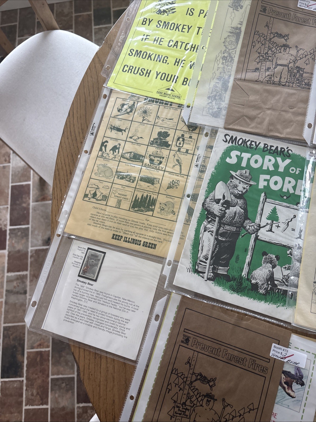 Vintage Lot Of Smokey The Bear Memorabilia Booklets Paper Ephemera Stickers