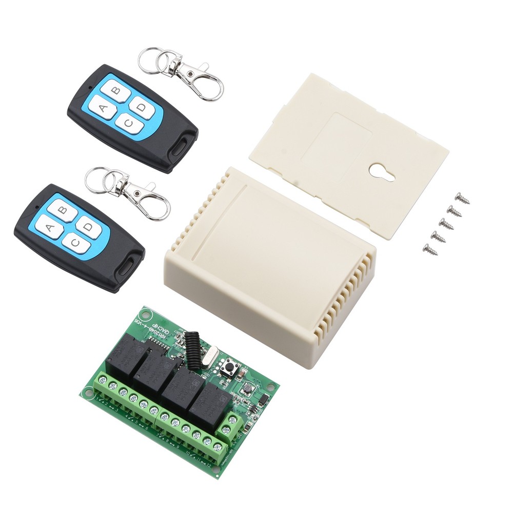 Easy To Use DC 4-Channel 443MHz Wireless RF Remote Control Relay Switch