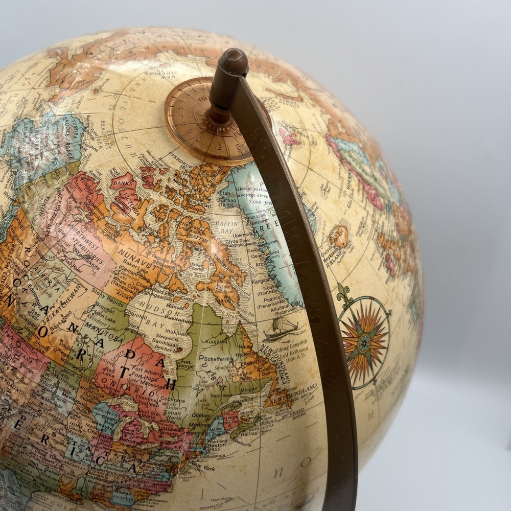mountains Raised REPLOGLE Globemaster 12 Inch Globe wood Base