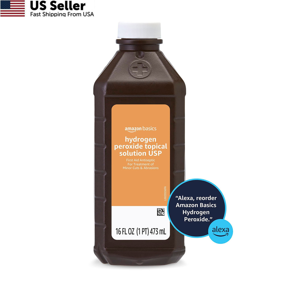 Amazon Basics Hydrogen Peroxide Topical Solution USP, First Aid 1 Pack