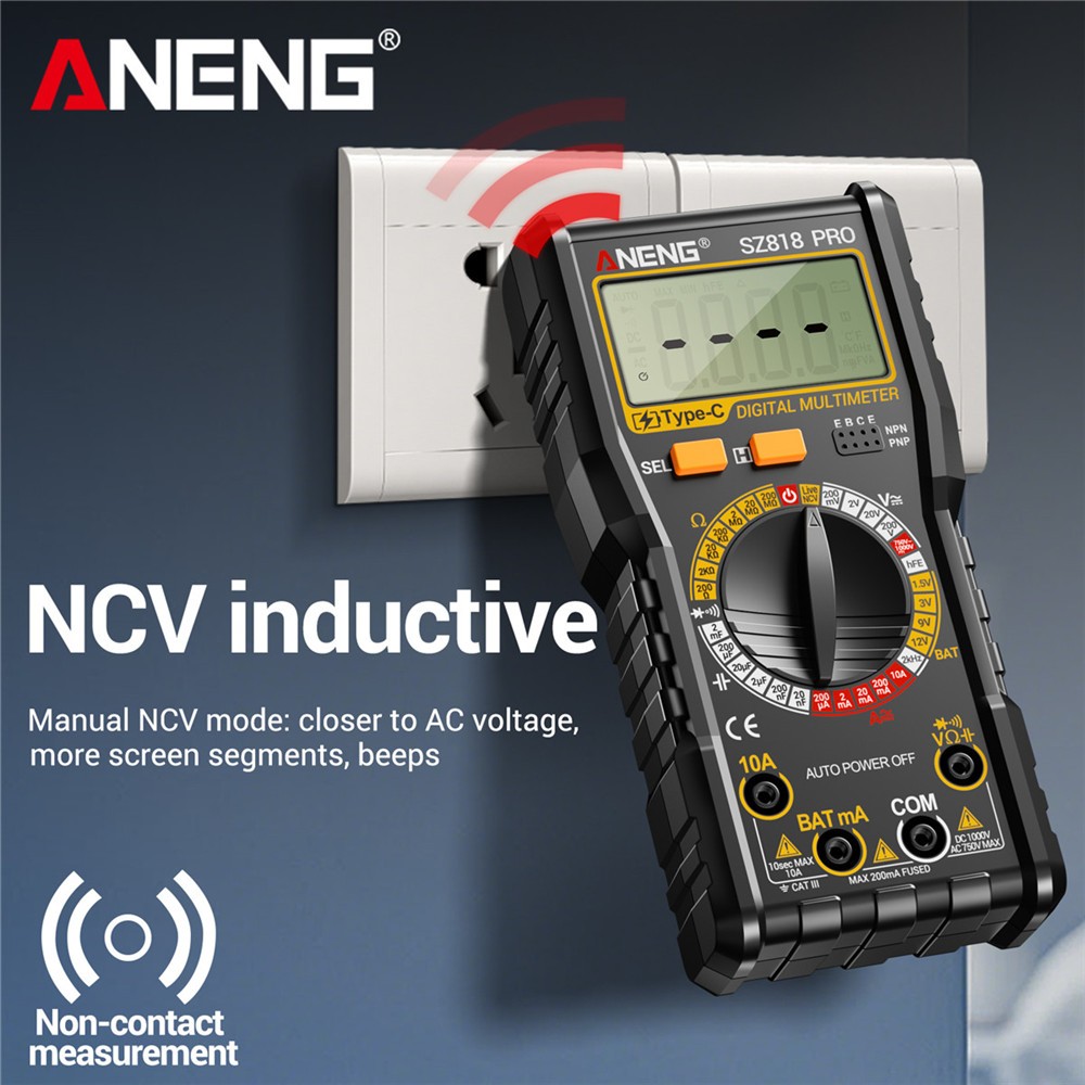 Digital Display Multimeter Voltmeter AC DC Volt Ohmmeter Tester Meter Auto Range