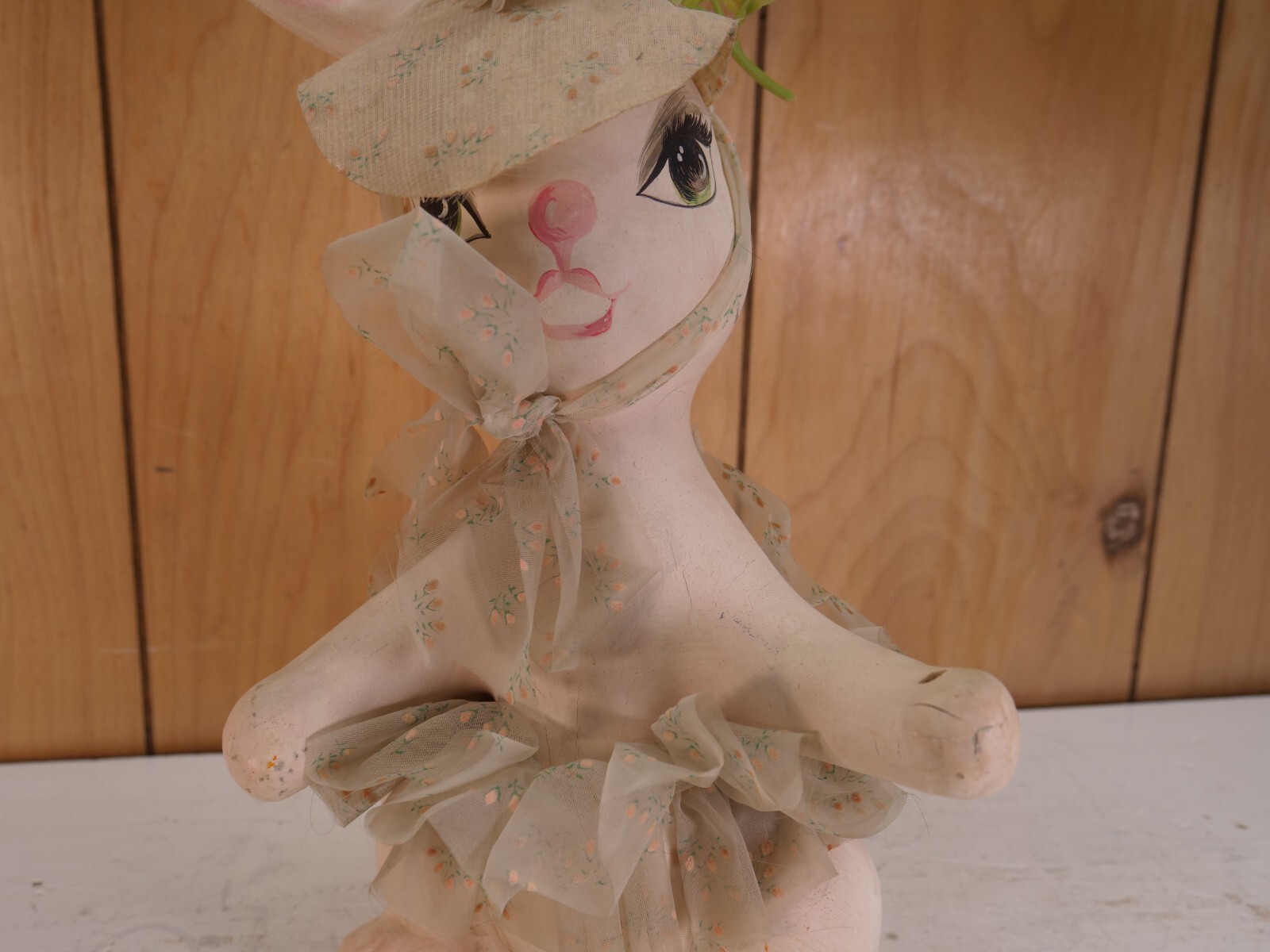 Vintage Hand Painted Large Easter Rabbit Statue RARE