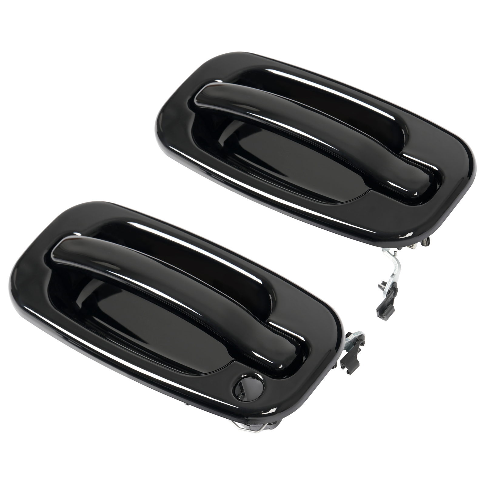 Door Handle Set For Chevy Silverado 1500 1999-2006 Smooth Black Front Outer 2PCS