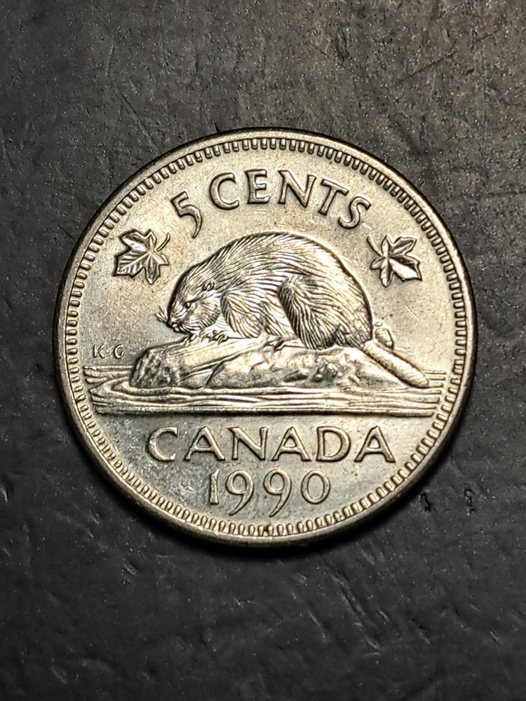 1990 CANADA 5 CENTS/NICKEL