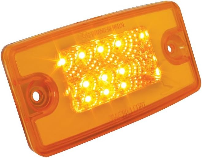 76320 Amber Rectangular Spyder 8-LED Visor/Cab Marker Sealed Light