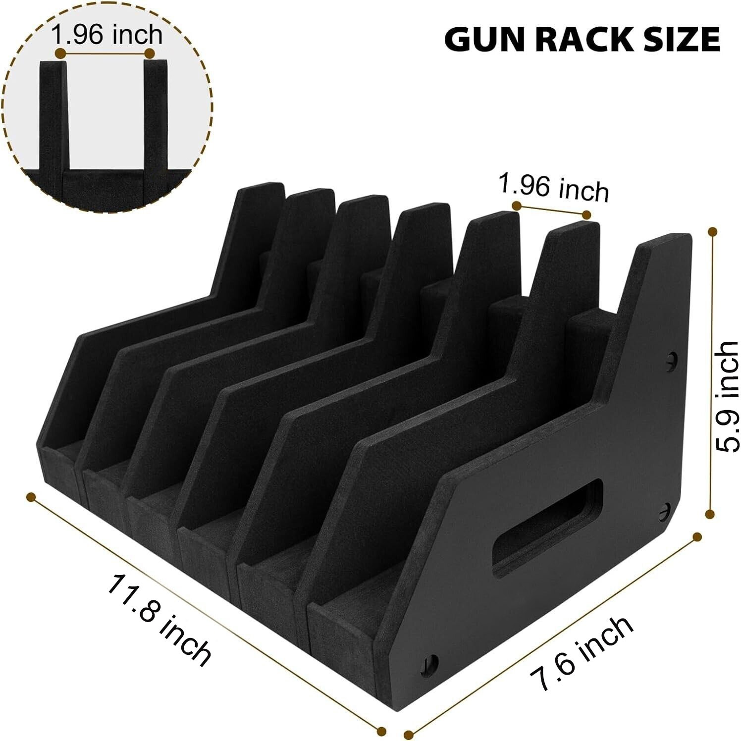 Gun Rack for 6 Handguns, Pistol Holder Organizer Accessories Gun Safe Organizer