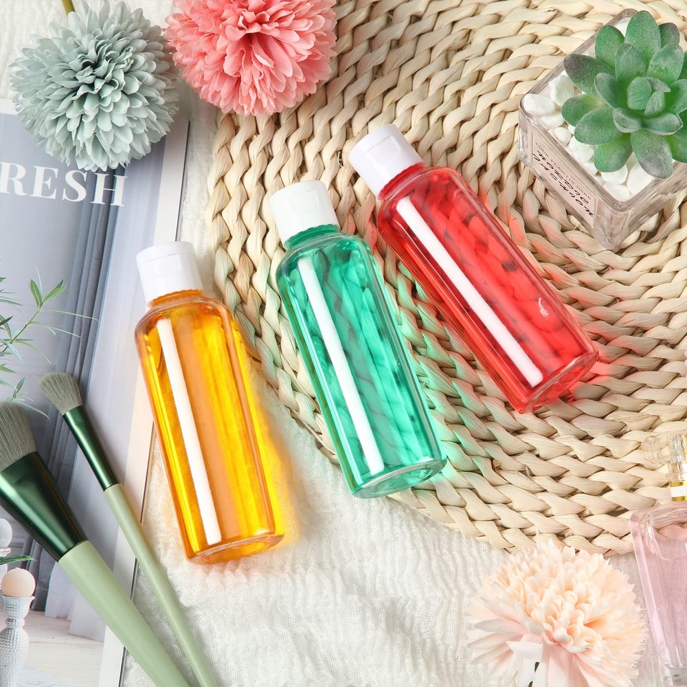 100 Pcs 3.4oz Small Travel Bottles Plastic Empty Squeeze Bottle Clear Refilla...