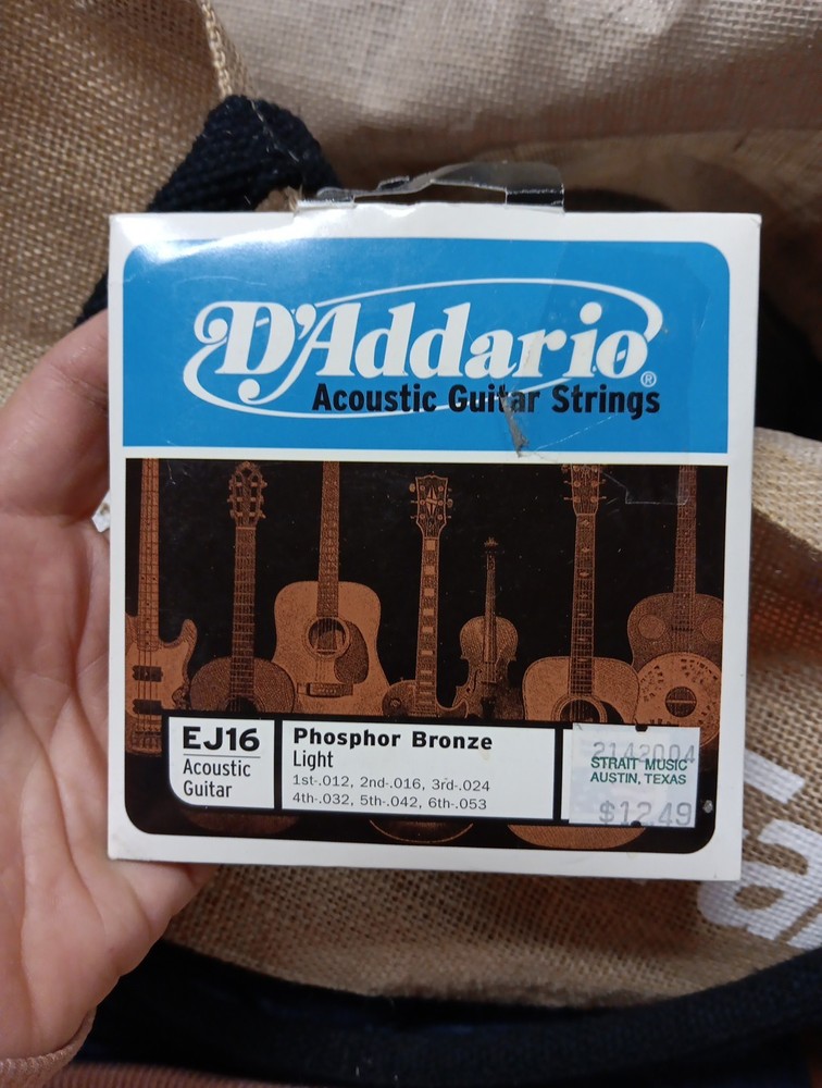 Vtg D'Addario EJ16 Phosphor Bronze Light Acoustic Guitar Strings