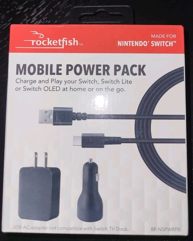 Rocketfish Mobile Power Pack For Nintendo Switch & Switch Lite - Black
