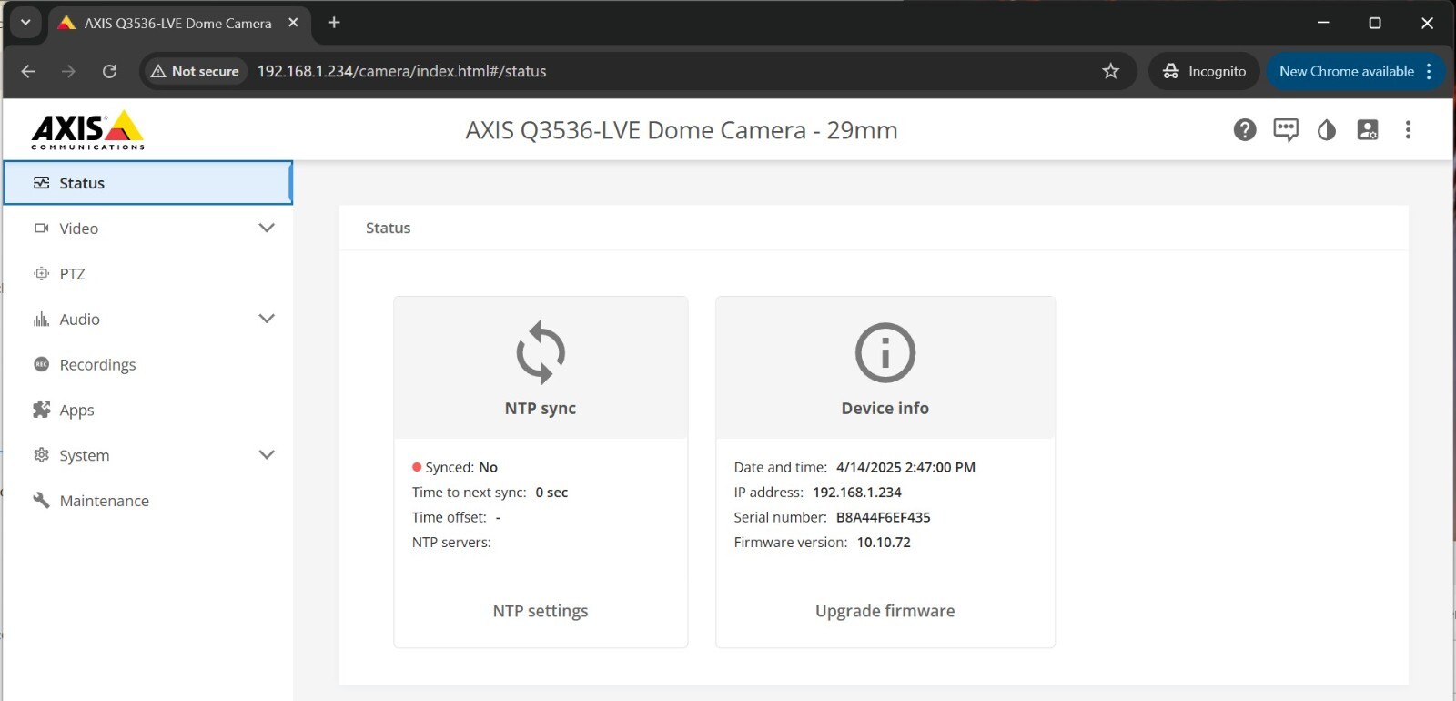 Axis Q3536-LVE 4MP Dome Camera 29mm Lightfinder Forensic WDR Deep Learning [CTD]